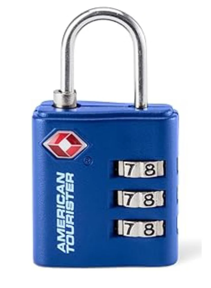 American Tourister  TSA 3 Dial Combination Lock, Blue|3 Dial Combination|Sleek and modern look, matching well with any travel gear  | Best Price UAE